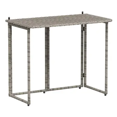 vidaXL Folding Garden Table Grey 90x51x75 cm Poly Rattan outdoor table