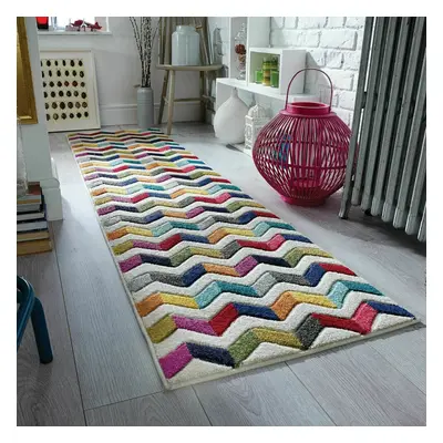 (Bolero Multicoloured) Spectrum Multicoloured Modern Long Hallway Runner Rug