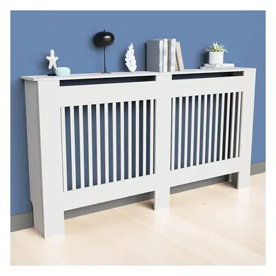 (Vertical-L H92XW152XD19cm, White) Modern Radiator Cover Furniture Cabinet Shelf