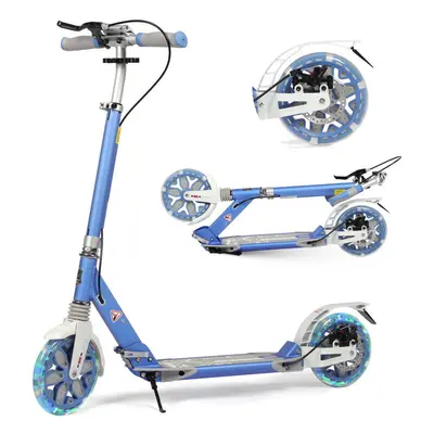 (Light Blue) Scooter for Kids Age with Light-up Wheels, 200mm Big Wheels Adult Scooters with Dis