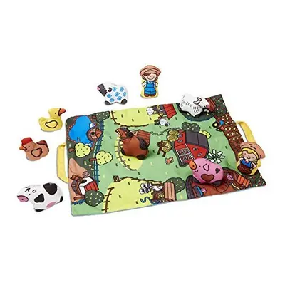 Melissa & Doug Take-Along Farm Baby and Toddler Play Mat (19.25 x 14.5 inches) With Animals - Fo