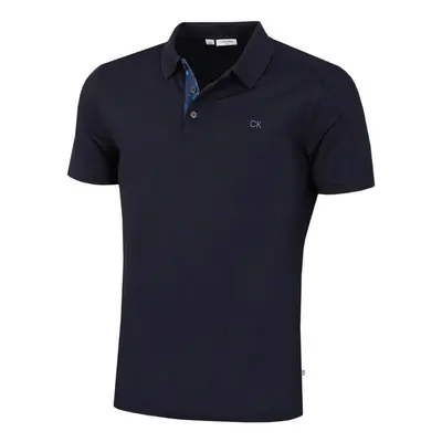 (M, Navy) Calvin Klein Mens Campus Camo Soft Feel Golf Polo Shirt