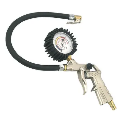 Premium Pistol Grip Tyre Inflator - Clip-On Connector - 0.5m Hose - 1/4" BSP