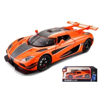 (orange, 1/24-Size:21*9.5*5.5cm) 1/24 Scale Koenigsegg One Diecast Car Model Toy With Opening Do