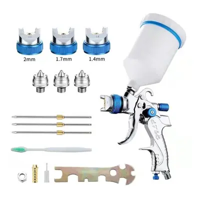 (blue) Professional Spray Guns 1.4/1.7/2.0mm Sprayer Paint Airbrush Mini Spray Gun For Painting 