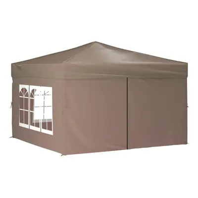 (taupe, x x cm) vidaXL Folding Party Tent with Sidewall Patio Camping Gazebo Pavilion Marquee