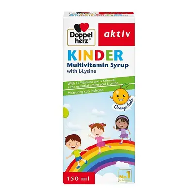 Doppelherz Aktiv Kinder Multivitamin Syrup with L-Lysine 150ml | Immune Support | Energy Boost |