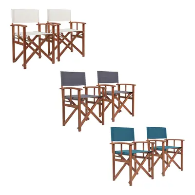 (Teal) Charles Bentley FSC Eucalyptus Wooden Pair of Directors Chairs - Fully Assembled in Teal 