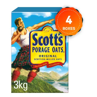 4 x Scott's Porage Porridge Original Oats 3kg