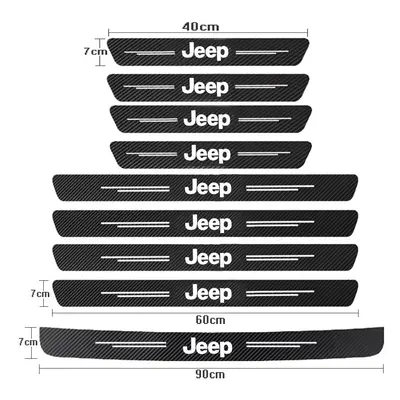 (9Pcs For Jeep) Car Door Threshold Scuff Plate For Jeep Renegade Cherokee Kl Xj Wk2 Compass