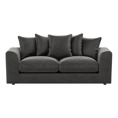 (Grey, Seater) Brooklyn Plush Velvet Fibre & Seater Sofa Set