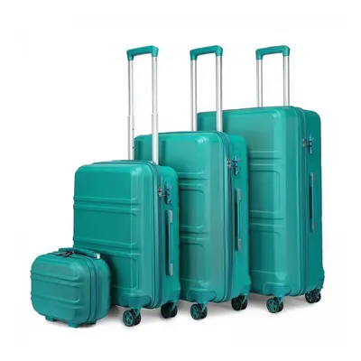 (Teal, 12/20/24/28-inch) 12/20/24/28 ABS Hard Shell Suitcase Spinner Wheels Luggage Trolley Trav