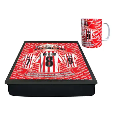 Southampton Football Shirt Personalised Lap Tray And Mug Gift Set