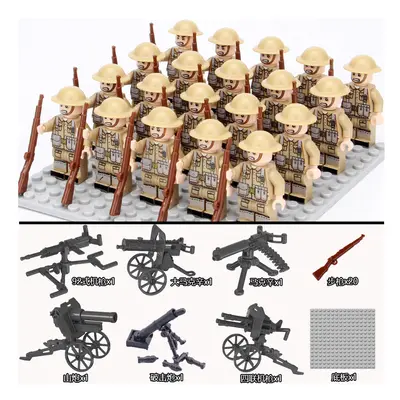 (British Army Model A people) Military Figures Building Block Dolls World War II Volunteer Army 