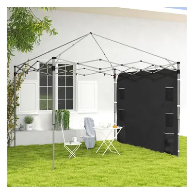 Outsunny Side Panel for 3x3 m Pop Up Gazebos, Pack Sidewall Only, Black