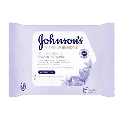 Johnson's Face Care Makeup Be Gone Pampering Wipes (6 x Packs of 25)