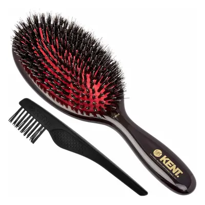 Kent CSMM Classic Shine Medium Oval Cushion Straightening Brush - Natural Black Boar Bristle Hai