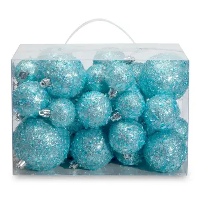 AMS 34ct Handmade Iridescent Christmas Balls Shatterproof Xmas Ornaments Glitter Special Color D