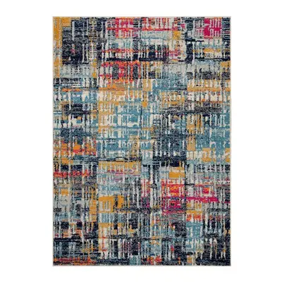 (Distressed-Line Rainbow, 120x170cm) Distressed Modern Traditional Multi Coloured Rugs