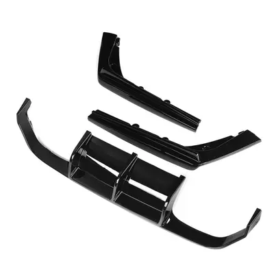 For Glossy Black Rear Bumper Diffuser Spoiler Lip 3Pcs