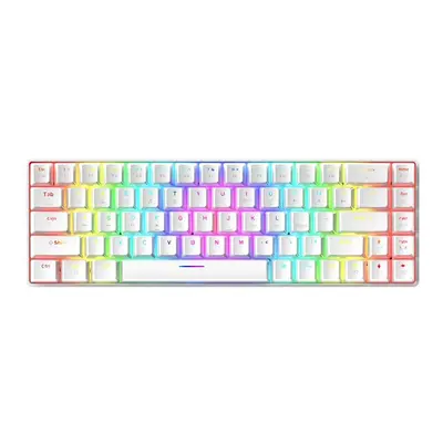 (White, Red Switch) Mechanical Keyboard Keys USB Type-C Wired Blue/Brown/Red Swtich Colorful RGB