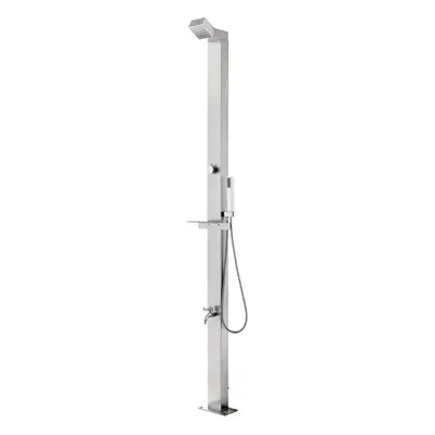 vidaXL Garden Shower Stainless Steel Outdoor Bath Tower Stands Faucet Outside