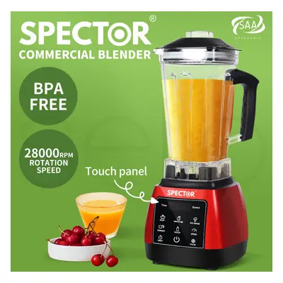 (Red) Spector 2L Commercial Blender Mixer Food Processor