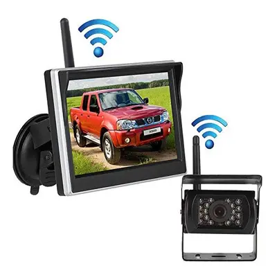 Wireless Reversing Camera TFT LCD HD Rear View Monitor System for 12V-24V Trailers RVs Pickups V