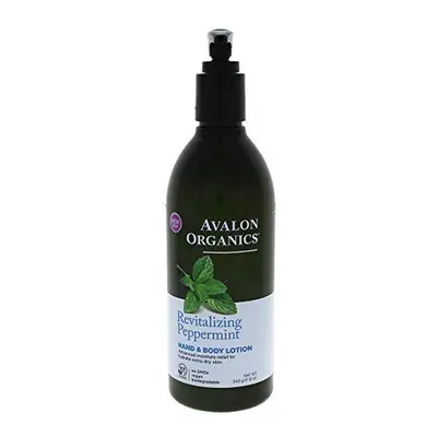 Avalon Organics Hand & Body Lotion, Revitalizing Peppermint, Ounce