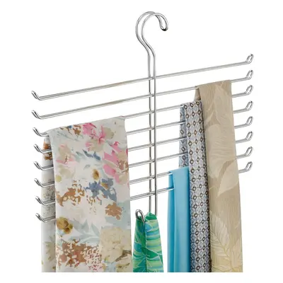 iDesign Scarf Hanger with Tiers, Metal Hanging Scarf Organiser for Wardrobe or Closet, Also Work