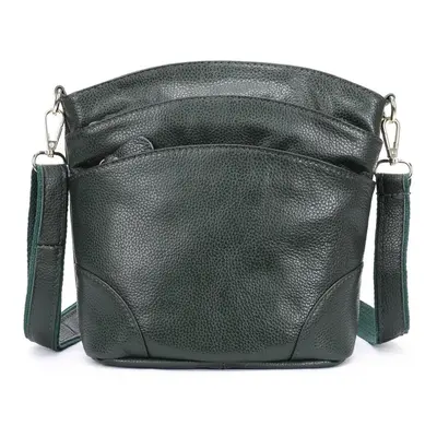 (green) Brand Design Luxury Ladies Bucket Messenger Bag Genuine Leather Single Shoulder Bag Larg