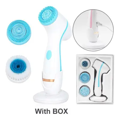 (blue) Kinsei Beauty In Electric Cleansing Brush Sonic Rotating Cleansing Brush Galvanic Facial 