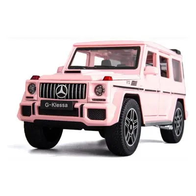 (pink, 22*8.5*9.5cm) 1/24 Benz G63 Amg Model Car, Zinc Alloy Pull Back Toy Car With Sound And Li