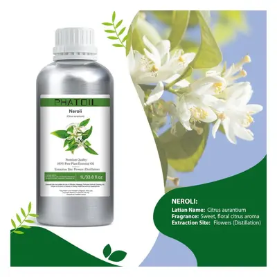 (as the picture, Neroli) Phatoil 1000ml Essential Oils, Vanilla Lavender Rosemary Geranium 100% 