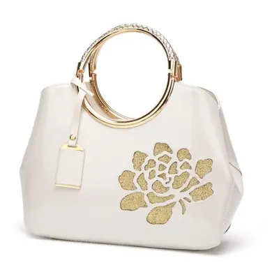 (white) Patent Leather Portable Women&apos;s Bag Glossy Shell Women&apos;s Bag Shoulder Diagonal