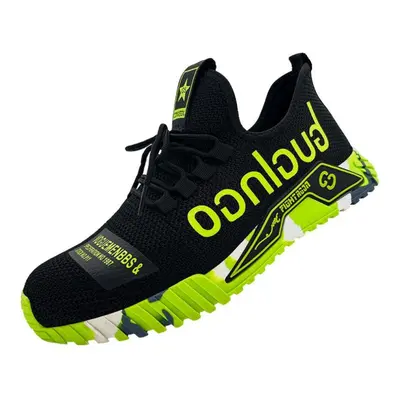 (fluorescent green, 37) Work Sneakers Steel Toe Shoes Men Safety Shoes Puncture-proof Work Shoes