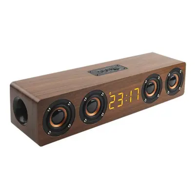 (brown) Bluetooth Speaker Speakers Tv Soundbar Woofer Sound Column Subwoofer With Led Clock Disp