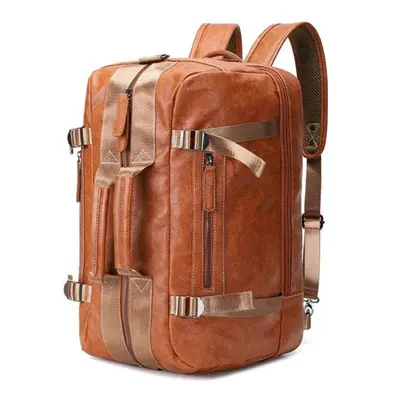 (brown) Shoulder Handheld Backpack Men&apos;s High-end Fashion Business Travel Computer Bag