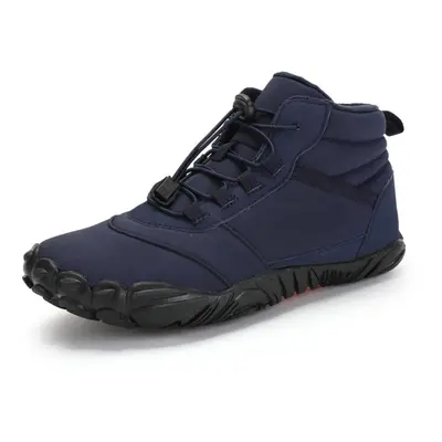 (blue, 44) Men&apos;s Hiking Shoes Winter Barefoot Boots Men Waterproof Winter Sneakers Ankle Sn