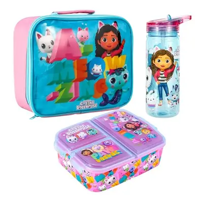 Gabby's Dollhouse Kids Childrens Lunch Box Set â Insulated Lunch Bag, Multicompartment Lunch B