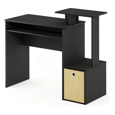 FURINNO Computer Desks, Wood, Black/Brown, one size