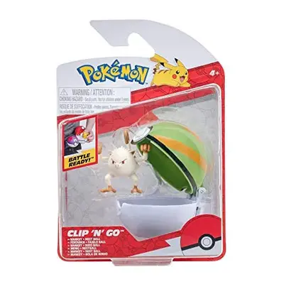 PKW3136 Clip âN' Go Mankey and Poke Includes 2-Inch Battle Figure and Nest Ball Accessory