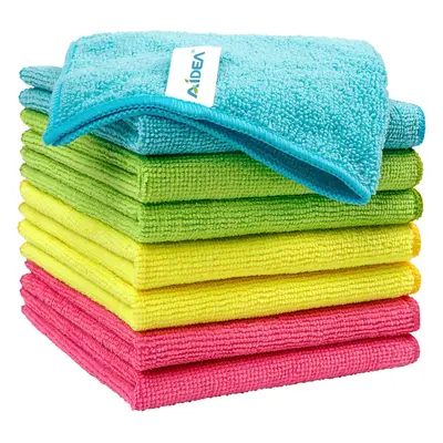 AIDEA Microfibre Cleaning Cloths Pack Reusable Kitchen Cleaning Towels Dish Cloths Lint Streak W