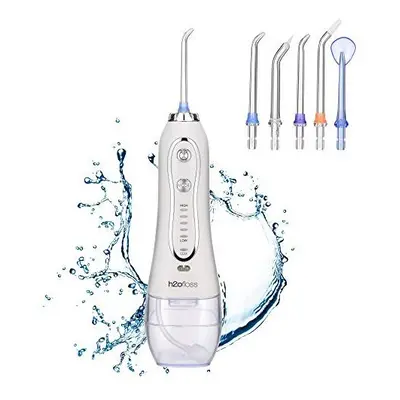 H2ofloss Water Flosser Portable Dental Oral Irrigator with Modes, Replaceable Jet Tips, Recharge