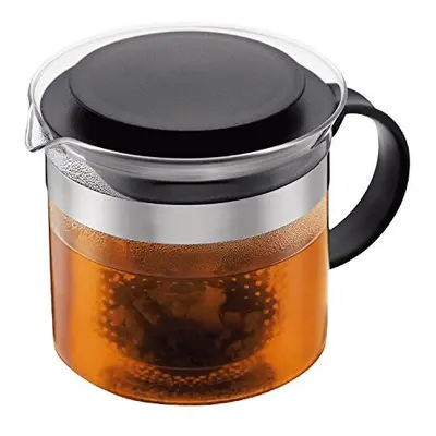 BODUM BISTRO NOUVEAU Tea Maker (Plastic Tea Stainer, Heat-Resistant Glass, 1.5 L/51 oz) - Black/