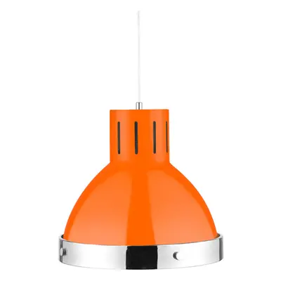 Premier Housewares Orange and Chrome Pendant Light