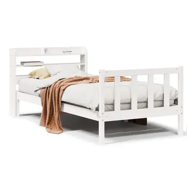 (white, x cm) vidaXL Bed Frame with Headboard White 75x190 cm Small Single Solid Wood Pine