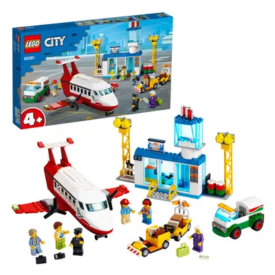 LEGO City 4+ Central Airport Playset with Toy Plane, Fuel Truck & Pilot Figure