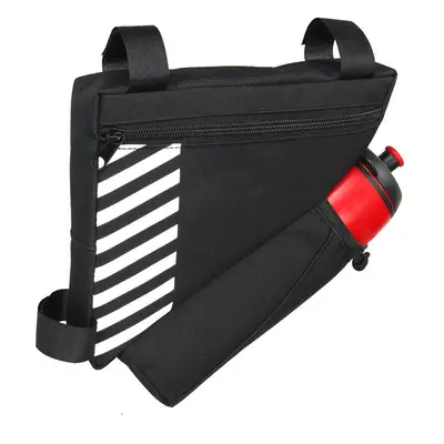 (Black) Bicycle Front Frame Triangle Bag Water Bottle Holder Waterproof Bike Bag Storage Basket