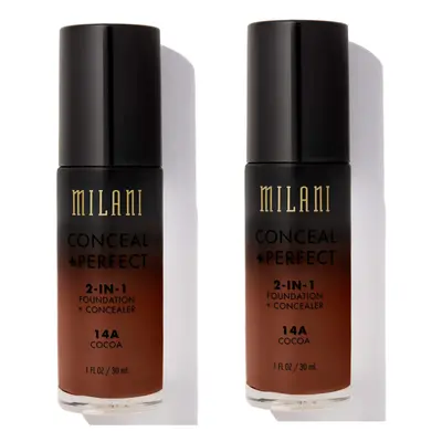 Milani Conceal And Perfect In Foundation + Concealer Cocoa 30ml x2